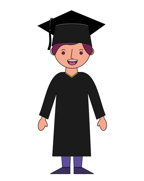 Estudante menino graduado avatar personagem —  Vetores de Stock