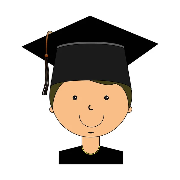 Estudante menino graduado avatar personagem —  Vetores de Stock