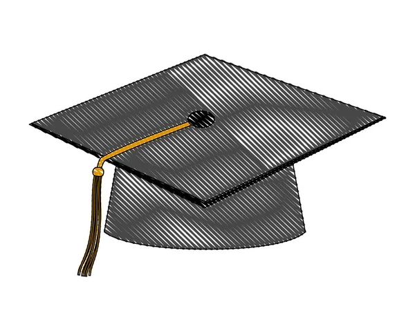 Şapka mezuniyet izole simgesi — Stok Vektör