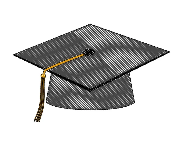 Chapeau graduation icône isolée — Image vectorielle