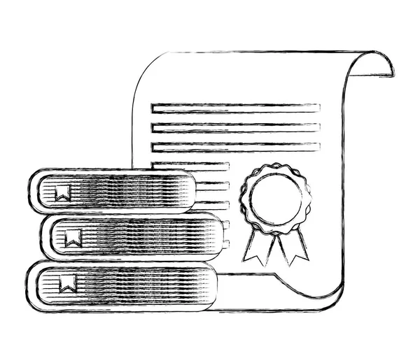 Halmozott könyvek iskolai bizonyítvány díj — Stock Vector