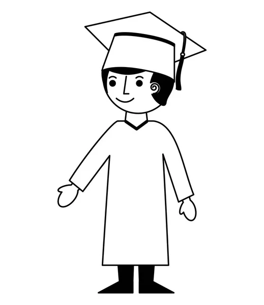 school boy in graduation clothes and hat