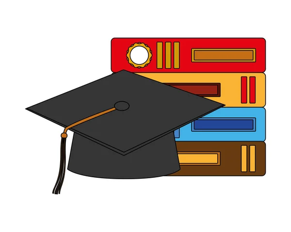 Καπέλο Αποφοίτησης με βιβλία — Διανυσματικό Αρχείο
