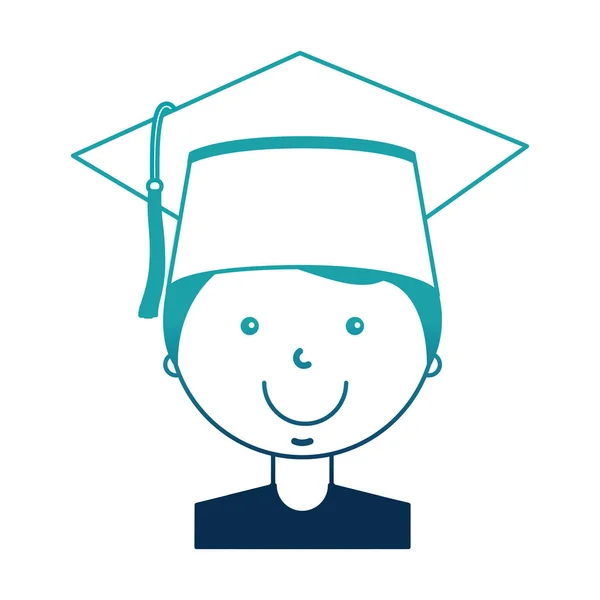 Estudiante chico graduado avatar carácter — Vector de stock