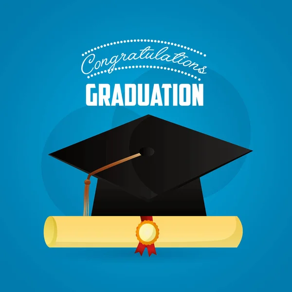 Tebrikler mezuniyet kartı — Stok Vektör