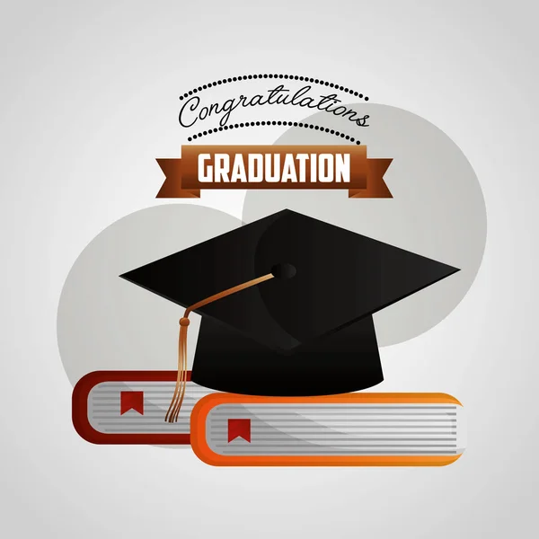 Felicitaciones tarjeta de graduación — Vector de stock