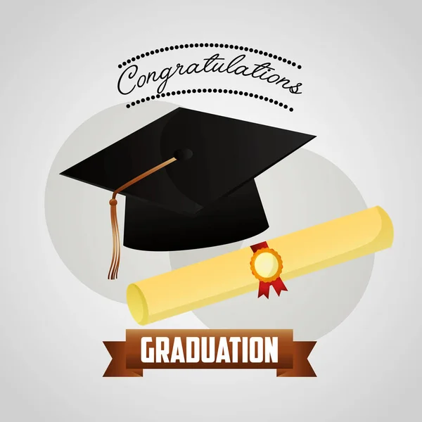 Felicitaciones tarjeta de graduación — Vector de stock