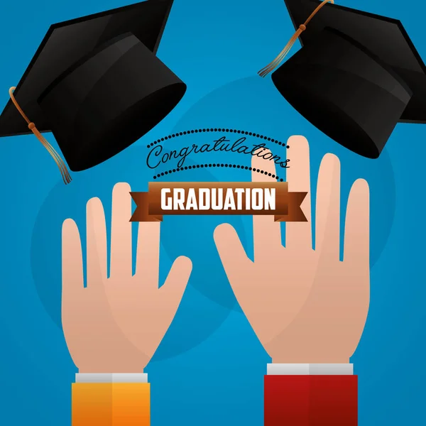 Felicitaciones tarjeta de graduación — Vector de stock