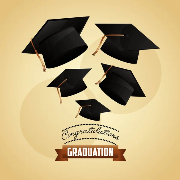Felicitaciones tarjeta de graduación — Vector de stock