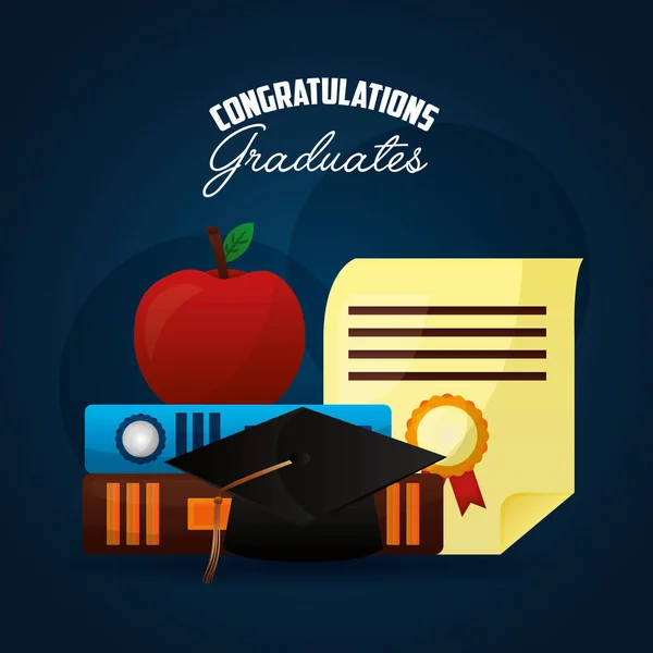 Felicitaciones tarjeta de graduación — Vector de stock