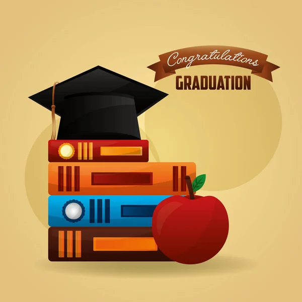 Felicitaciones tarjeta de graduación — Vector de stock