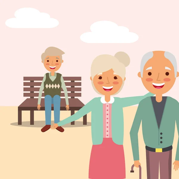 Grand-parents jour gens — Image vectorielle