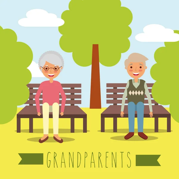 Παππούδες και γιαγιάδες άτομα την ημέρα — Διανυσματικό Αρχείο