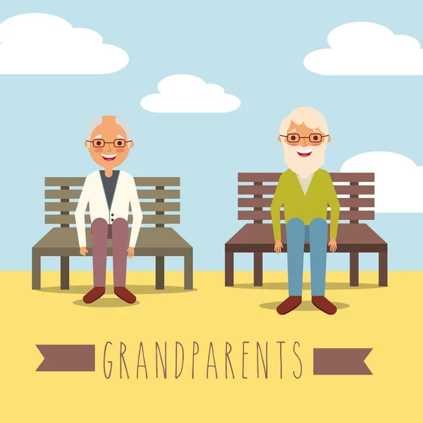 祖父母の日の人々 — ストックベクタ