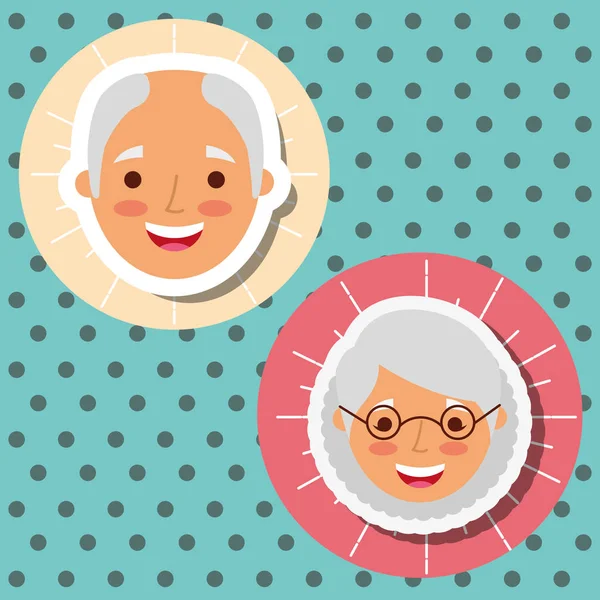 Abuelos día personas — Vector de stock