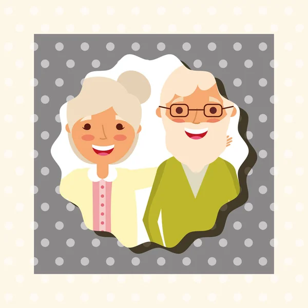 Abuelos día personas — Vector de stock