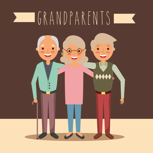 Abuelos día personas — Vector de stock