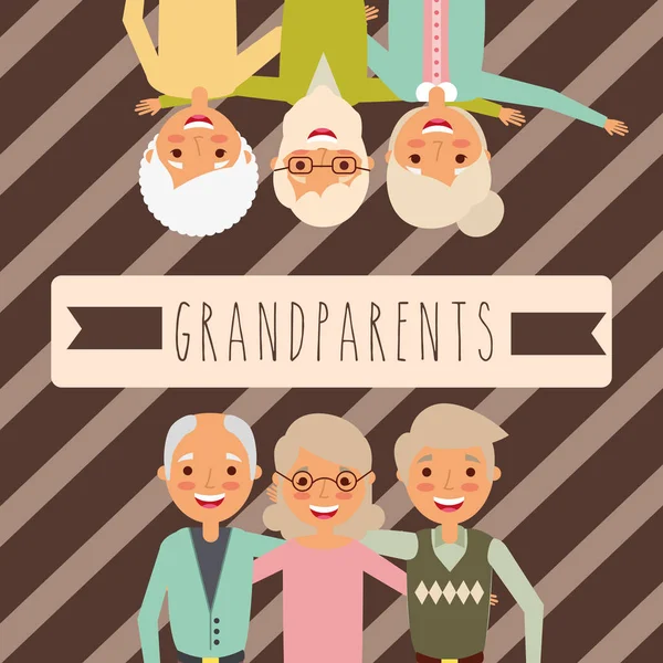 Grootouders die mensen per dag — Stockvector