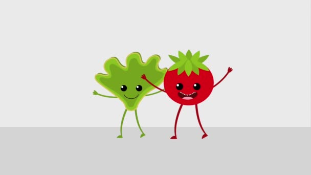 Kawaii desenhos animados alimentos — Vídeo de Stock