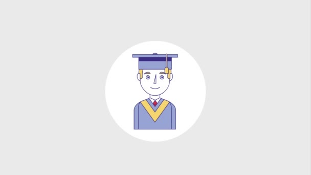 Graduación de educación de personas en línea — Vídeo de stock