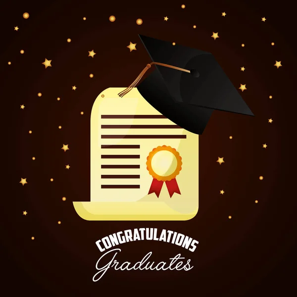 Felicitaciones tarjeta de graduación — Archivo Imágenes Vectoriales