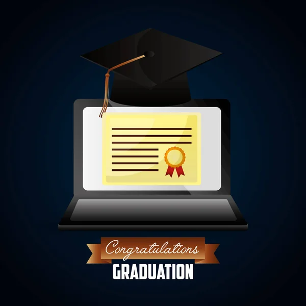 Felicitaciones tarjeta de graduación — Vector de stock