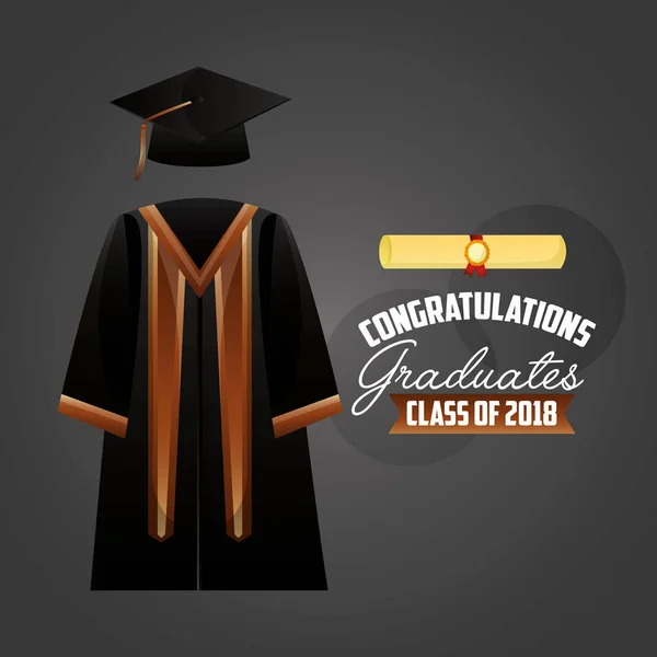 Tebrikler mezuniyet kartı — Stok Vektör