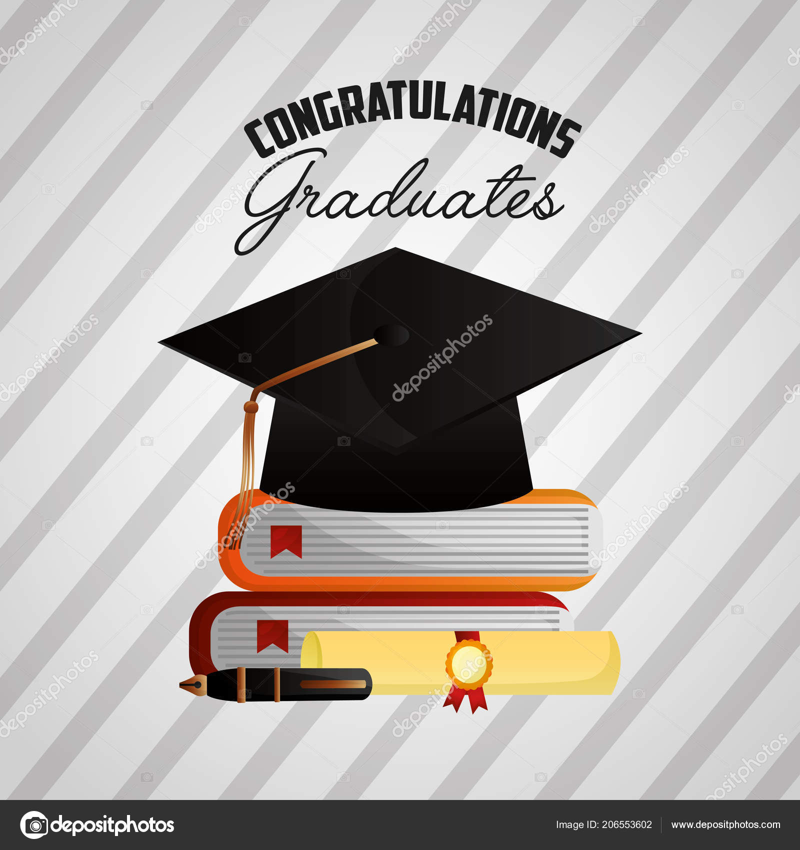 Congratulations Graduation Card Stock Vector C Yupiramos 206553602