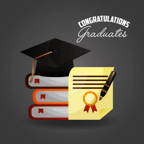 Congratulations graduation card — Stock Vector