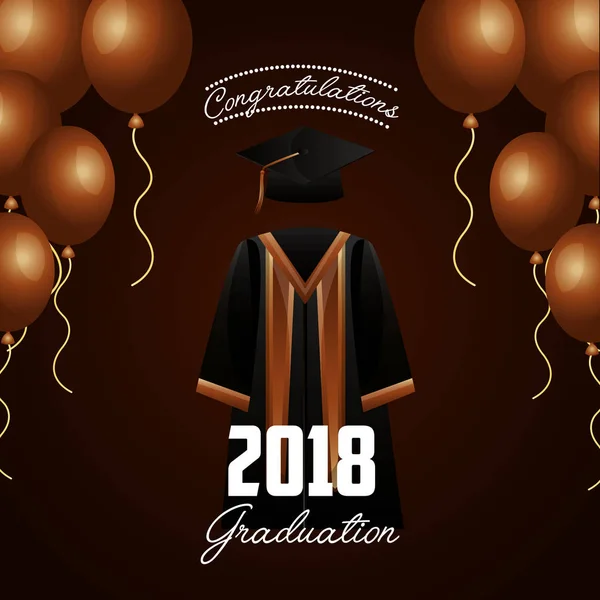 Felicitaciones tarjeta de graduación — Vector de stock