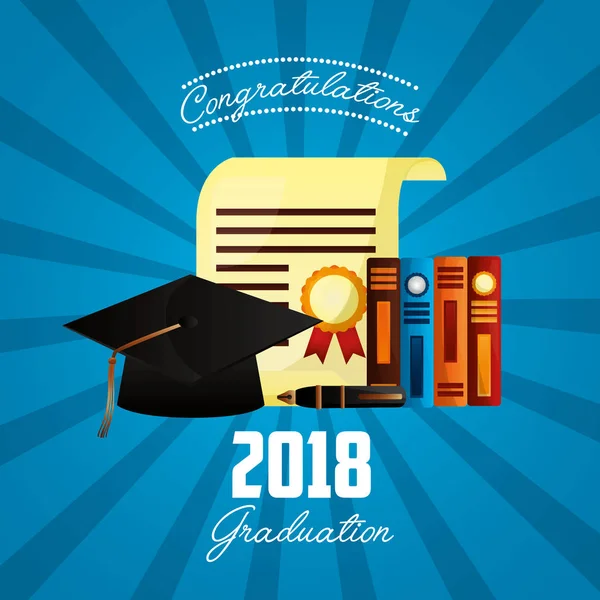 Felicitaciones tarjeta de graduación — Vector de stock