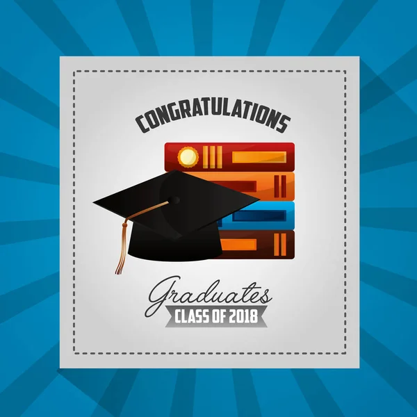 Felicitaciones tarjeta de graduación — Vector de stock