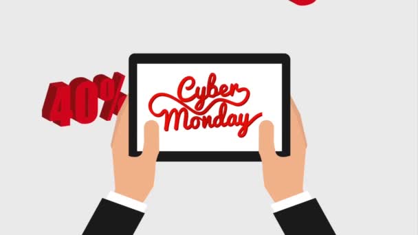Кібер понеділок картки — стокове відео