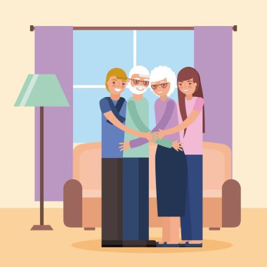 Büyükanne ve büyükbaba günü kartı.