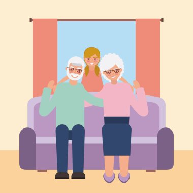 Büyükanne ve büyükbaba günü kartı.