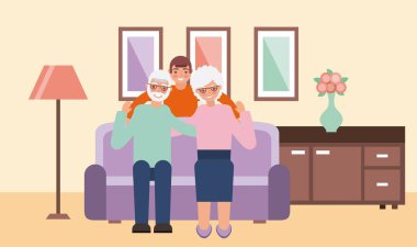 Büyükanne ve büyükbaba günü kartı.