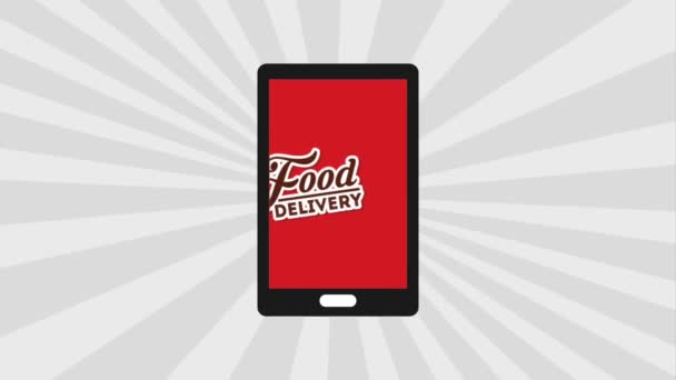 Voedsel levering online — Stockvideo