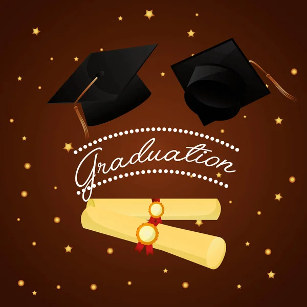 Felicitaciones tarjeta de graduación — Vector de stock