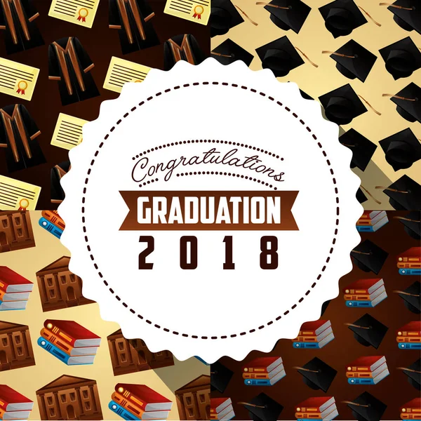 Felicitaciones tarjeta de graduación — Vector de stock