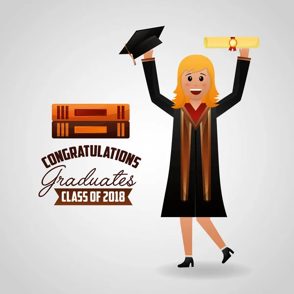 Felicitaciones tarjeta de graduación — Vector de stock