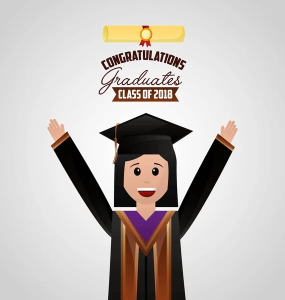 Felicitaciones tarjeta de graduación — Vector de stock