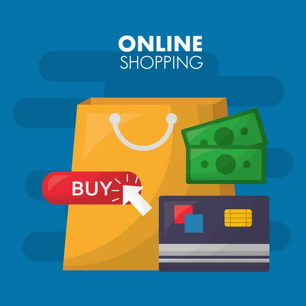 Cartão de compras online —  Vetores de Stock