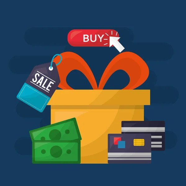 On-line nákupní karta — Stockový vektor