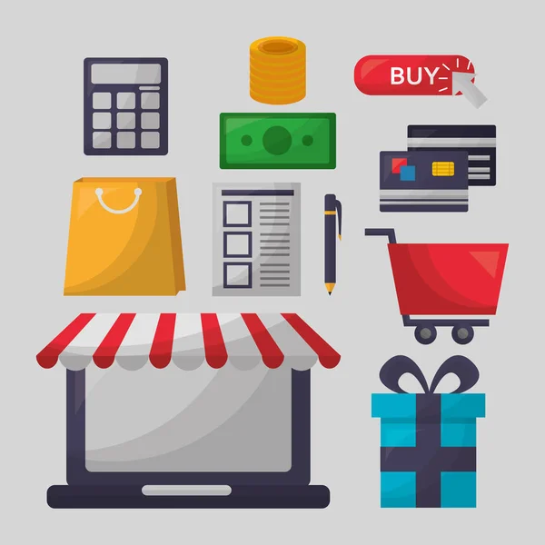 Online shopping kort – Stock-vektor