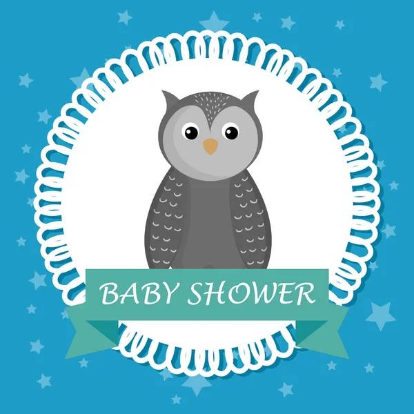 Baby shower card with cute owl — Stock Vector