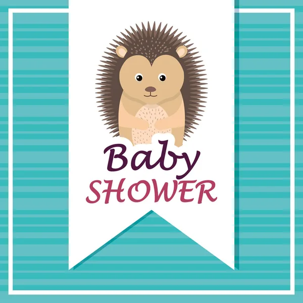 Baby-Duschkarte mit niedlichem Stachelschwein — Stockvektor