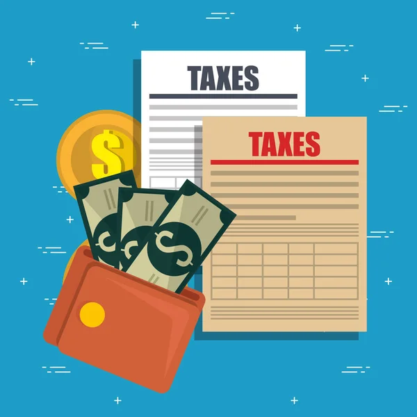 Φορολογικές Υποχρεώσεις Και Σχεδιασμό Εικονογράφηση Διάνυσμα Εικονίδια Οικονομία — Διανυσματικό Αρχείο