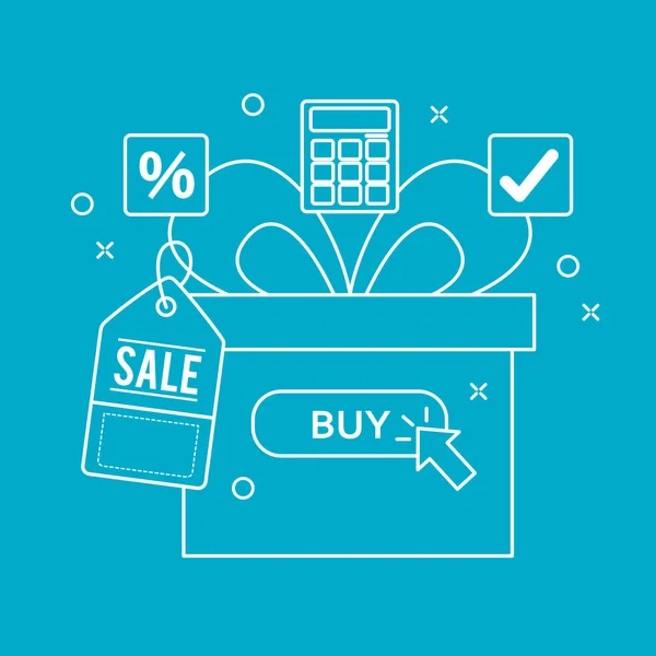 Online alışveriş kartı — Stok Vektör