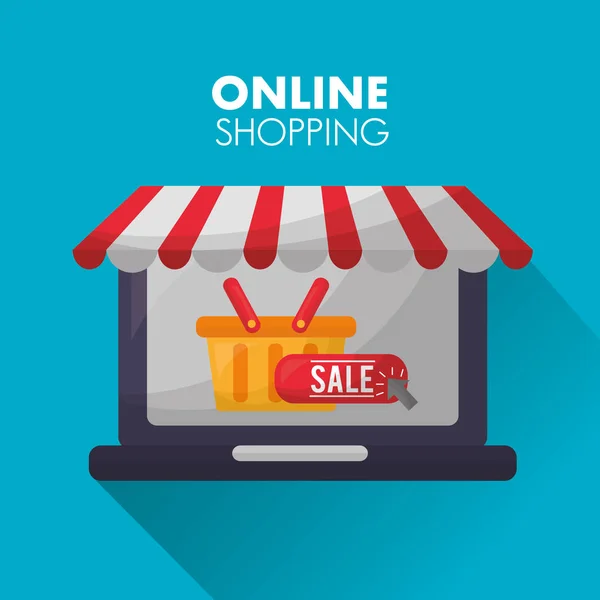 Online alışveriş kartı — Stok Vektör