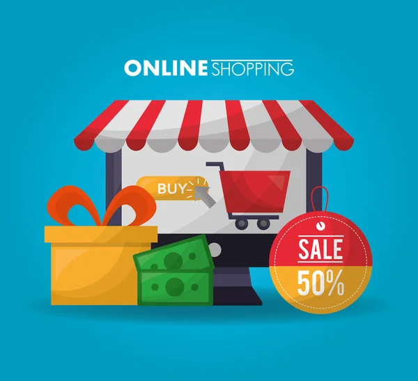 Online shopping-kort — Stock vektor